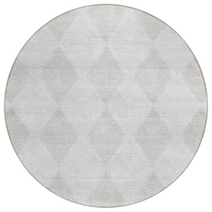 Homeroots 8' Round Ivory Round Geometric Washable Non Skid Indoor Outdoor Area Rug Ivory Polyester 561764