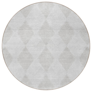 Homeroots 8' Round Ivory Round Geometric Washable Non Skid Indoor Outdoor Area Rug Ivory Polyester 561764