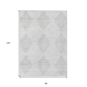 HomeRoots 5' x 8' Geometric Washable Non-Skid Area Rug for Indoor & Outdoor Use - Stylish, Durable Comfort! Ivory 561765