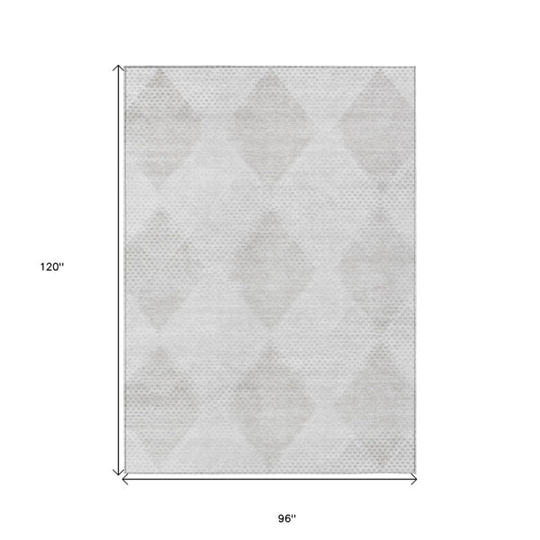 HomeRoots 5' x 8' Geometric Washable Non-Skid Area Rug for Indoor & Outdoor Use - Stylish, Durable Comfort! Ivory 561765