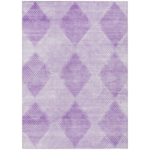 Homeroots 5' X 8' Lavender Geometric Washable Non Skid Indoor Outdoor Area Rug Lavender Polyester 561772