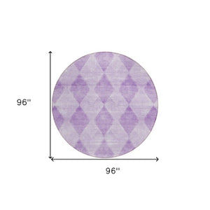 Homeroots 3' X 5' Geometric Washable Non-skid Area Rug For Indoor And Outdoor Spaces - Stain Resistant Charm Lavender Polyester 561773