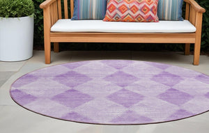 Homeroots 3' X 5' Geometric Washable Non-skid Area Rug For Indoor And Outdoor Spaces - Stain Resistant Charm Lavender Polyester 561773