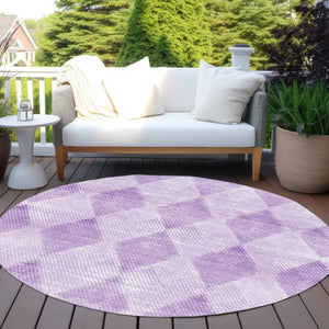 Homeroots 3' X 5' Geometric Washable Non-skid Area Rug For Indoor And Outdoor Spaces - Stain Resistant Charm Lavender Polyester 561773
