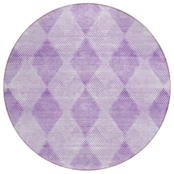 HomeRoots 5' x 8' Geometric Washable Non-Skid Area Rug for Indoor & Outdoor Use - Stylish, Durable Comfort! Lavender 561773