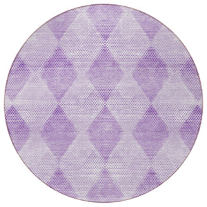 Homeroots 3' X 5' Geometric Washable Non-skid Area Rug For Indoor And Outdoor Spaces - Stain Resistant Charm Lavender Polyester 561773