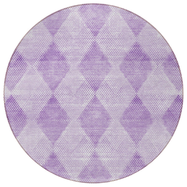 Homeroots 3' X 5' Geometric Washable Non-skid Area Rug For Indoor And Outdoor Spaces - Stain Resistant Charm Lavender Polyester 561773