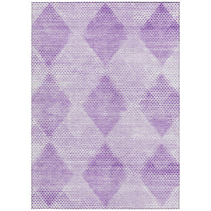 Homeroots 8' X 10' Lavender Geometric Washable Non Skid Indoor Outdoor Area Rug Lavender Polyester 561774
