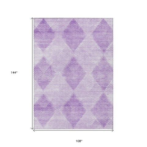 Homeroots 3' X 5' Geometric Washable Non-skid Area Rug For Indoor And Outdoor Spaces - Stain Resistant Charm Lavender Polyester 561775