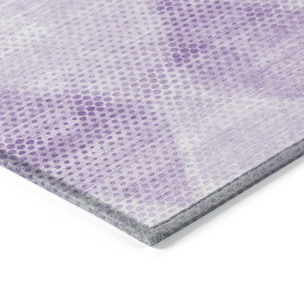 Homeroots 3' X 5' Geometric Washable Non-skid Area Rug For Indoor And Outdoor Spaces - Stain Resistant Charm Lavender Polyester 561776