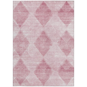 Homeroots 3' X 5' Geometric Washable Non-skid Area Rug For Indoor And Outdoor Spaces - Stain Resistant Charm Merlot Polyester 561780