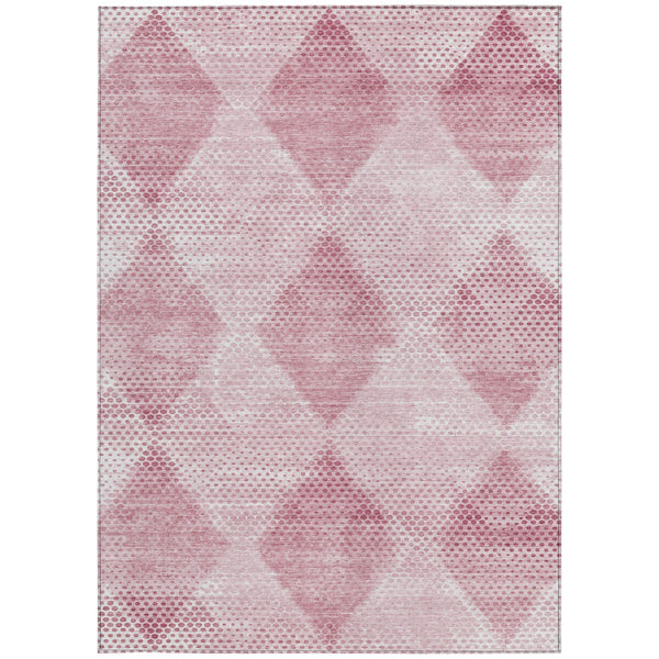 Homeroots 3' X 5' Geometric Washable Non-skid Area Rug For Indoor And Outdoor Spaces - Stain Resistant Charm Merlot Polyester 561781
