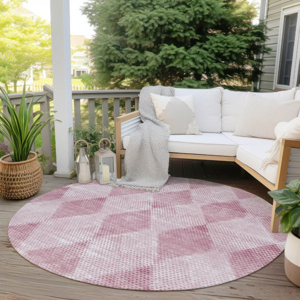 HomeRoots 5' x 8' Geometric Washable Non-Skid Area Rug for Indoor & Outdoor Use - Stylish, Durable Comfort! Merlot 561782
