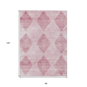 HomeRoots 5' x 8' Geometric Washable Non-Skid Area Rug for Indoor & Outdoor Use - Stylish, Durable Comfort! Merlot 561783