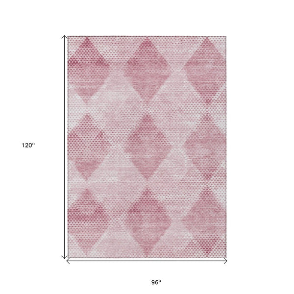 HomeRoots 5' x 8' Geometric Washable Non-Skid Area Rug for Indoor & Outdoor Use - Stylish, Durable Comfort! Merlot 561783