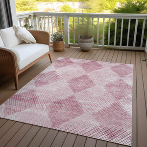 Homeroots 8' X 10' Merlot Geometric Washable Non Skid Indoor Outdoor Area Rug Merlot Polyester 561783