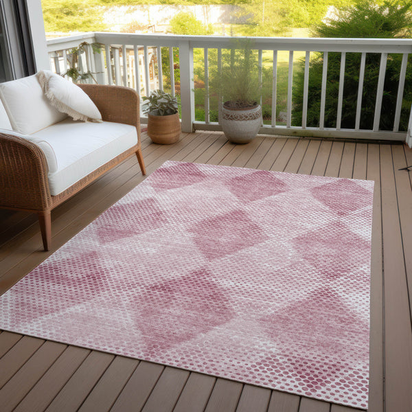 Homeroots 9' X 12' Merlot Geometric Washable Non Skid Indoor Outdoor Area Rug Merlot Polyester 561784