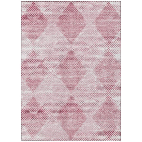 HomeRoots 5' x 8' Geometric Washable Non-Skid Area Rug for Indoor & Outdoor Use - Stylish, Durable Comfort! Merlot 561784
