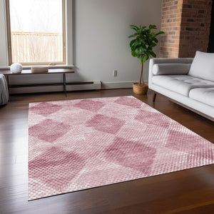 HomeRoots 5' x 8' Geometric Washable Non-Skid Area Rug for Indoor & Outdoor Use - Stylish, Durable Comfort! Merlot 561785