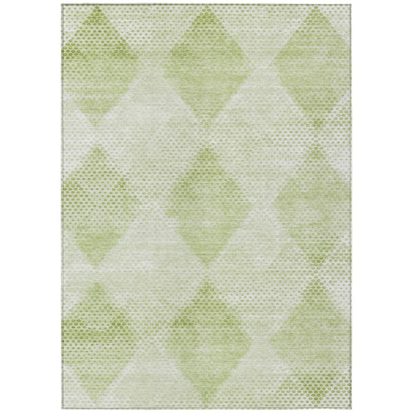 HomeRoots 5' x 8' Geometric Washable Non-Skid Area Rug for Indoor & Outdoor Use - Stylish, Durable Comfort! Mint 561790