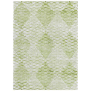 Homeroots 8' X 10' Mint Green Geometric Washable Non Skid Indoor Outdoor Area Rug Mint Polyester 561792