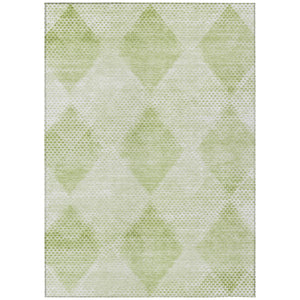 Homeroots 8' X 10' Mint Green Geometric Washable Non Skid Indoor Outdoor Area Rug Mint Polyester 561792