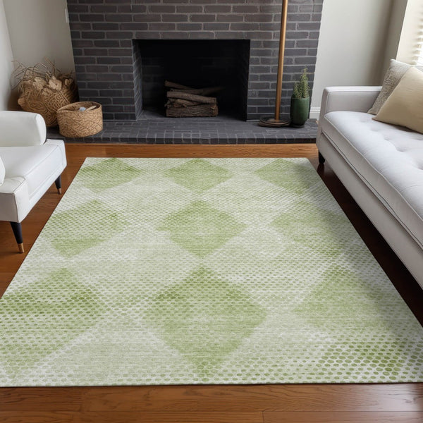 HomeRoots 5' x 8' Geometric Washable Non-Skid Area Rug for Indoor & Outdoor Use - Stylish, Durable Comfort! Mint 561792