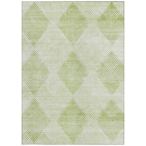 Homeroots 3' X 5' Geometric Washable Non-skid Area Rug For Indoor And Outdoor Spaces - Stain Resistant Charm Mint Polyester 561793