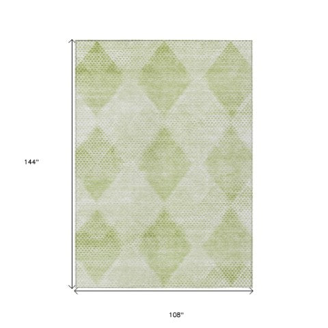 Homeroots 3' X 5' Geometric Washable Non-skid Area Rug For Indoor And Outdoor Spaces - Stain Resistant Charm Mint Polyester 561793