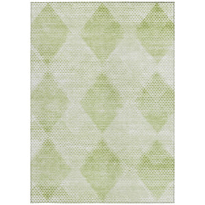 Homeroots 3' X 5' Geometric Washable Non-skid Area Rug For Indoor And Outdoor Spaces - Stain Resistant Charm Mint Polyester 561793