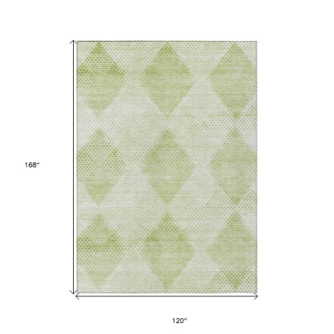 Homeroots 3' X 5' Geometric Washable Non-skid Area Rug For Indoor And Outdoor Spaces - Stain Resistant Charm Mint Polyester 561794