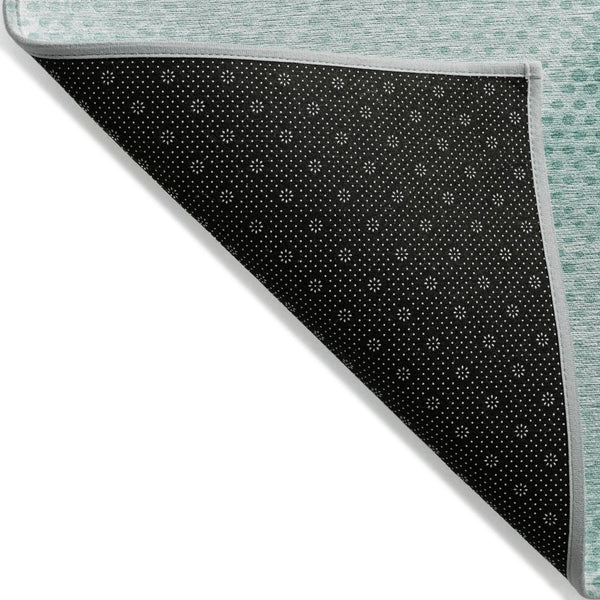 HomeRoots 5' x 8' Geometric Washable Non-Skid Area Rug for Indoor & Outdoor Use - Stylish, Durable Comfort! Teal 561801