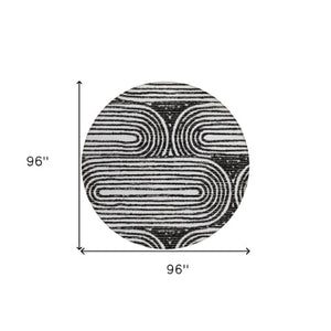 Homeroots 3' X 5' Stylish Abstract Washable Non-skid Area Rug For Indoor And Outdoor Use, Stain Resistant Black Polyester 561809