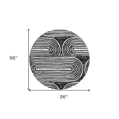 Homeroots 3' X 5' Stylish Abstract Washable Non-skid Area Rug For Indoor And Outdoor Use, Stain Resistant Black Polyester 561809