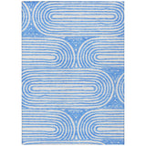 Homeroots 10' X 14' Blue And White Abstract Washable Non Skid Indoor Outdoor Area Rug Blue Polyester 561821