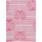 Homeroots 3' X 5' Blush Abstract Washable Non Skid Indoor Outdoor Area Rug Blush Polyester 561825