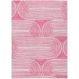 Homeroots 3' X 5' Blush Abstract Washable Non Skid Indoor Outdoor Area Rug Blush Polyester 561825