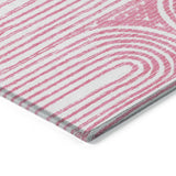 Homeroots 3' X 5' Blush Abstract Washable Non Skid Indoor Outdoor Area Rug Blush Polyester 561825