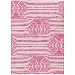 Homeroots 8' X 10' Blush Abstract Washable Non Skid Indoor Outdoor Area Rug Blush Polyester 561828