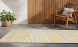 Homeroots 8' Runner Gold And White Abstract Washable Non Skid Indoor Outdoor Runner Rug Gold Polyester 561832