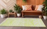 Homeroots 8' Runner Green And White Abstract Washable Non Skid Indoor Outdoor Runner Rug Green Polyester 561841