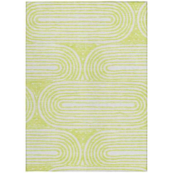 Homeroots 3' X 5' Stylish Abstract Washable Non-skid Area Rug For Indoor And Outdoor Use, Stain Resistant Green Polyester 561843