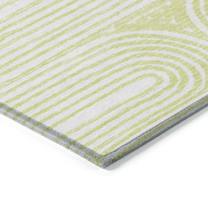 Homeroots 3' X 5' Stylish Abstract Washable Non-skid Area Rug For Indoor And Outdoor Use, Stain Resistant Green Polyester 561846