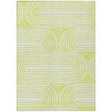 Homeroots 10' X 14' Green And White Abstract Washable Non Skid Indoor Outdoor Area Rug Green Polyester 561848