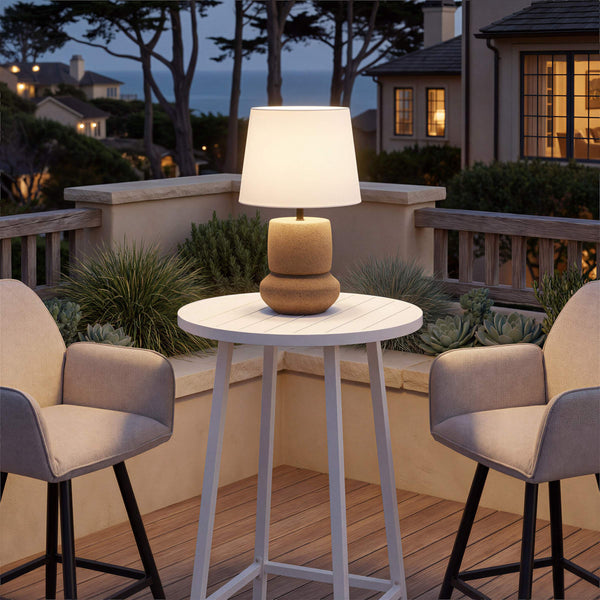Seina Solar Terracotta Table Lamp Cordless Led Glow for Patio and Garden