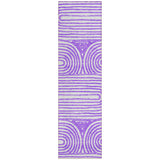 Homeroots 8' Runner Purple And White Abstract Washable Non Skid Indoor Outdoor Runner Rug Purple Polyester 561850