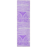 Homeroots 8' Runner Purple And White Abstract Washable Non Skid Indoor Outdoor Runner Rug Purple Polyester 561850