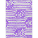 Homeroots 3' X 5' Purple And White Abstract Washable Non Skid Indoor Outdoor Area Rug Purple Polyester 561852