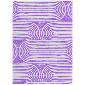 Homeroots 3' X 5' Purple And White Abstract Washable Non Skid Indoor Outdoor Area Rug Purple Polyester 561852