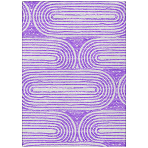 HomeRoots 5' X 8' Abstract Washable Non-Skid Area Rug - Stylish, Stain-Resistant Design for Indoor & Outdoor Use Purple 561856
